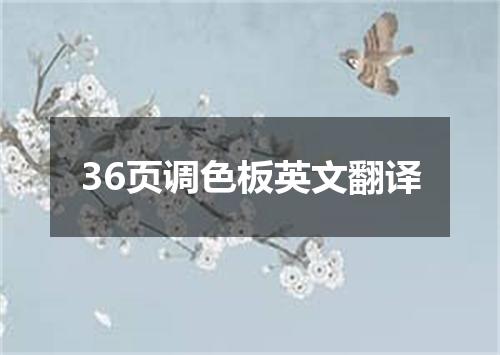 36页调色板英文翻译