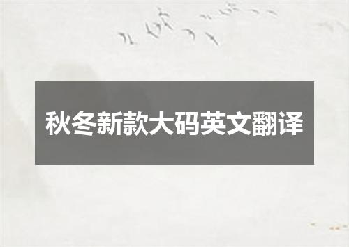 秋冬新款大码英文翻译