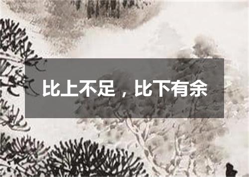 比上不足，比下有余