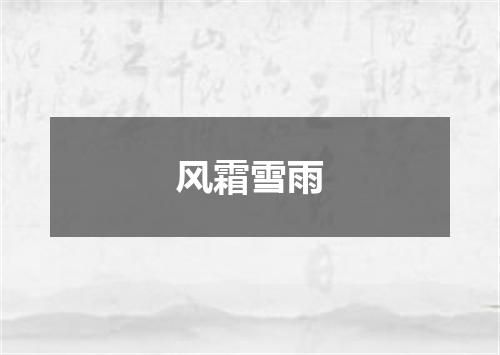 风霜雪雨