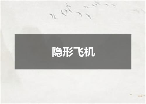 隐形飞机
