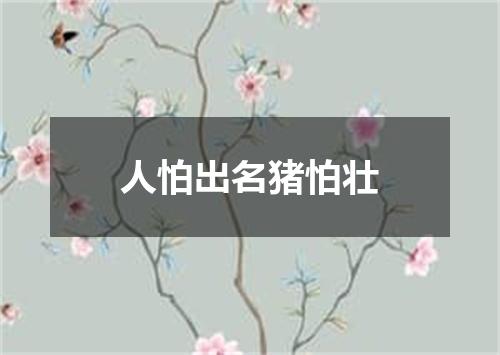 人怕出名猪怕壮