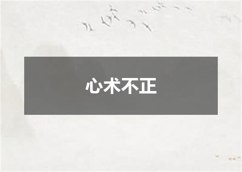 心术不正
