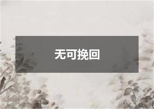 无可挽回