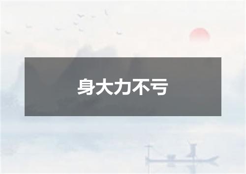 身大力不亏