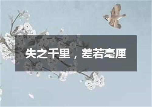 失之千里，差若毫厘