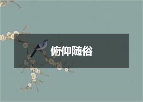 俯仰随俗