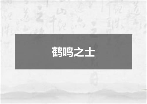 鹤鸣之士