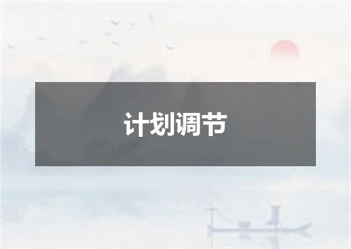 计划调节