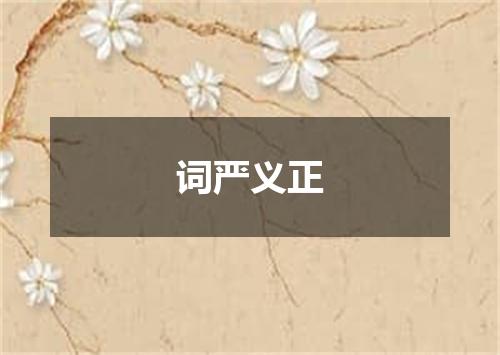 词严义正