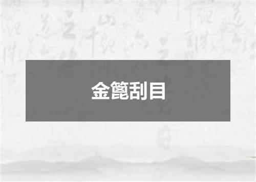 金篦刮目