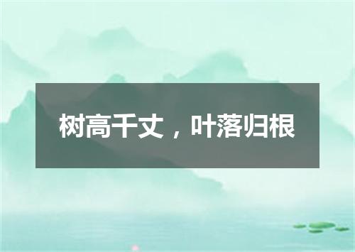 树高千丈，叶落归根