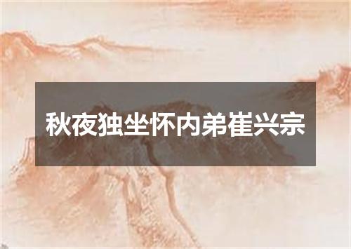 秋夜独坐怀内弟崔兴宗