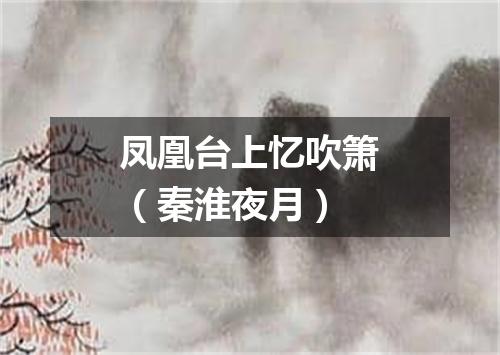 凤凰台上忆吹箫(秦淮夜月)