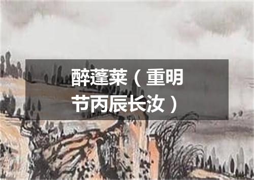 醉蓬莱（重明节丙辰长汝）