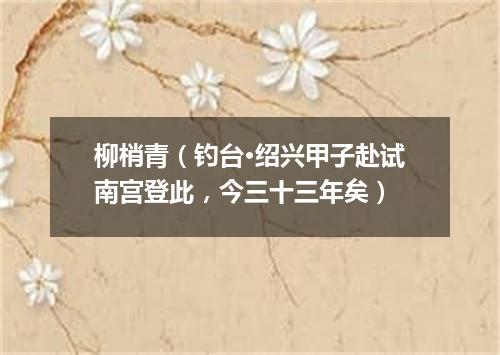 柳梢青（钓台·绍兴甲子赴试南宫登此，今三十三年矣）