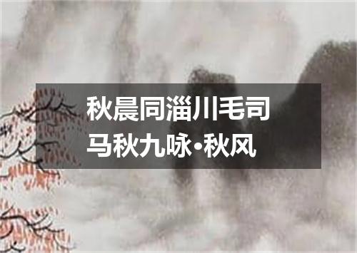 秋晨同淄川毛司马秋九咏·秋风