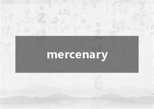 mercenary是什么意思