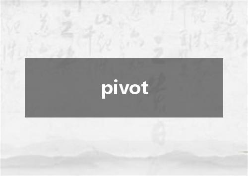 pivot是什么意思