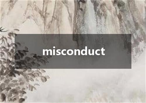 misconduct是什么意思