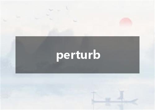 perturb是什么意思