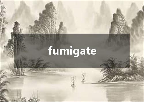 fumigate是什么意思