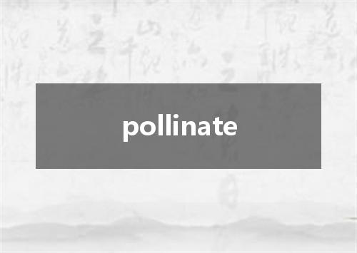 pollinate是什么意思
