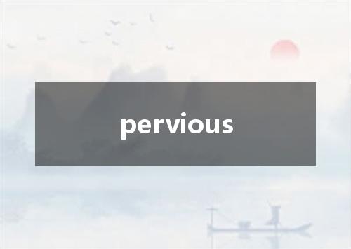 pervious是什么意思
