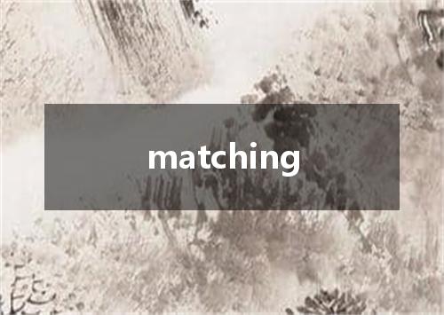 matching是什么意思