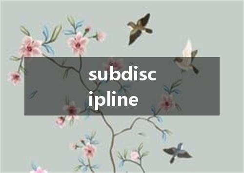 subdiscipline是什么意思