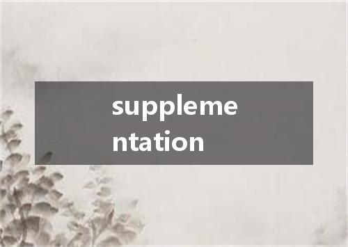 supplementation是什么意思