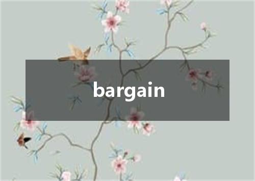 bargain是什么意思