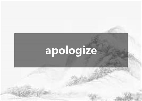 apologize是什么意思