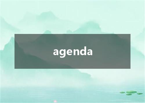 agenda是什么意思