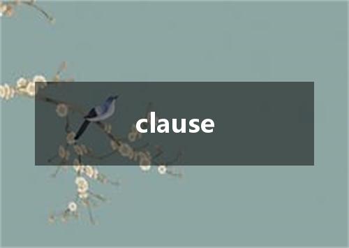 clause是什么意思