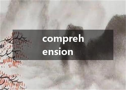 comprehension是什么意思