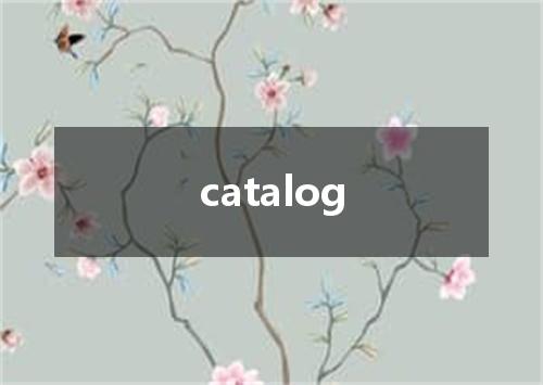 catalog是什么意思