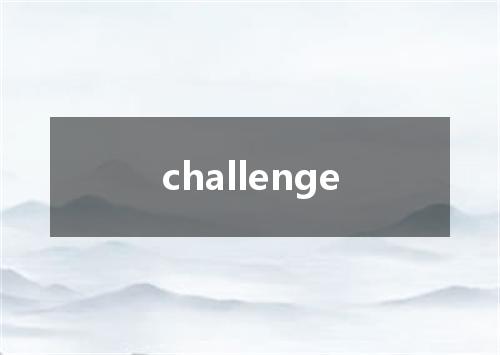 challenge是什么意思