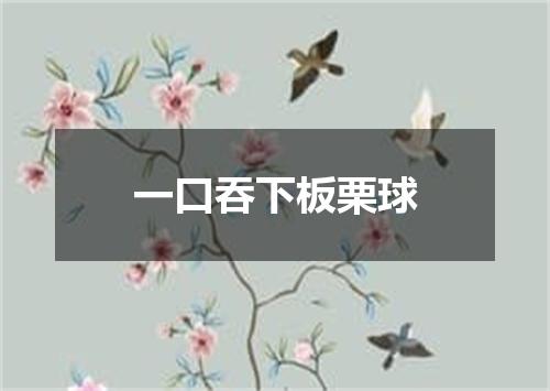 一口吞下板栗球