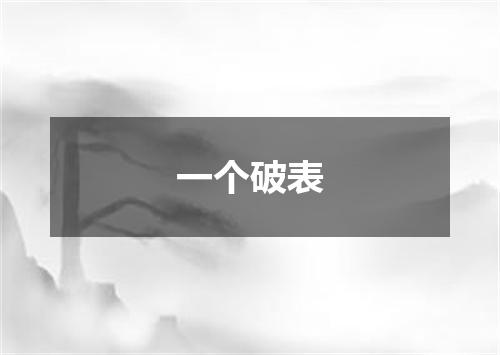 一个破表