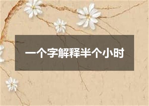 一个字解释半个小时
