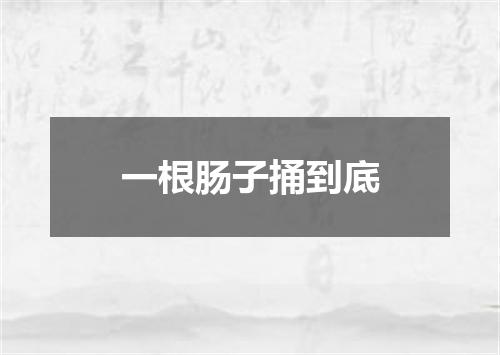 一根肠子捅到底