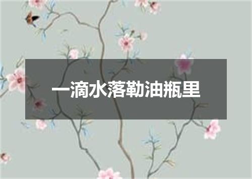 一滴水落勒油瓶里