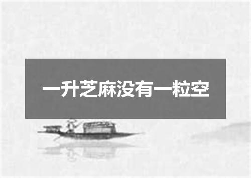 一升芝麻没有一粒空