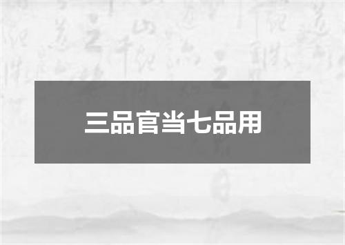 三品官当七品用