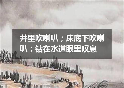 井里吹喇叭；床底下吹喇叭；钻在水道眼里叹息