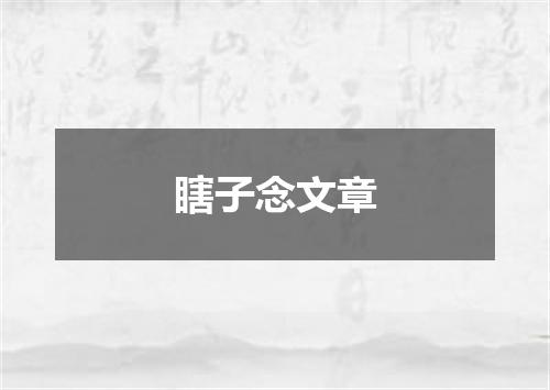 瞎子念文章