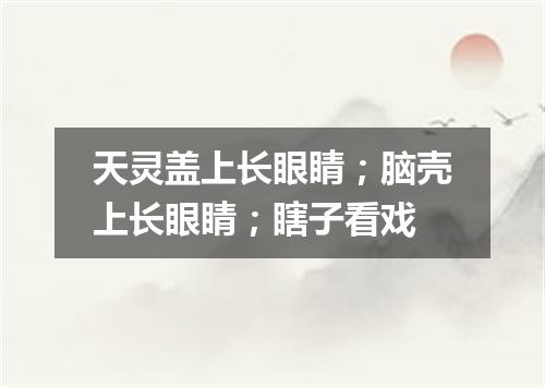 天灵盖上长眼睛；脑壳上长眼睛；瞎子看戏
