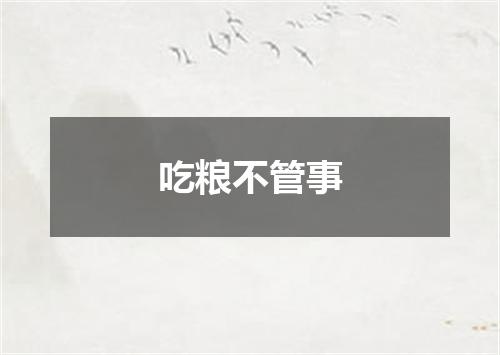 吃粮不管事