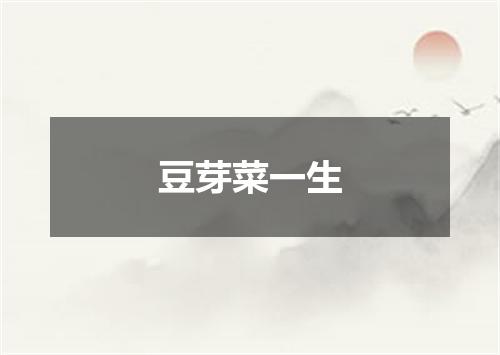 豆芽菜一生